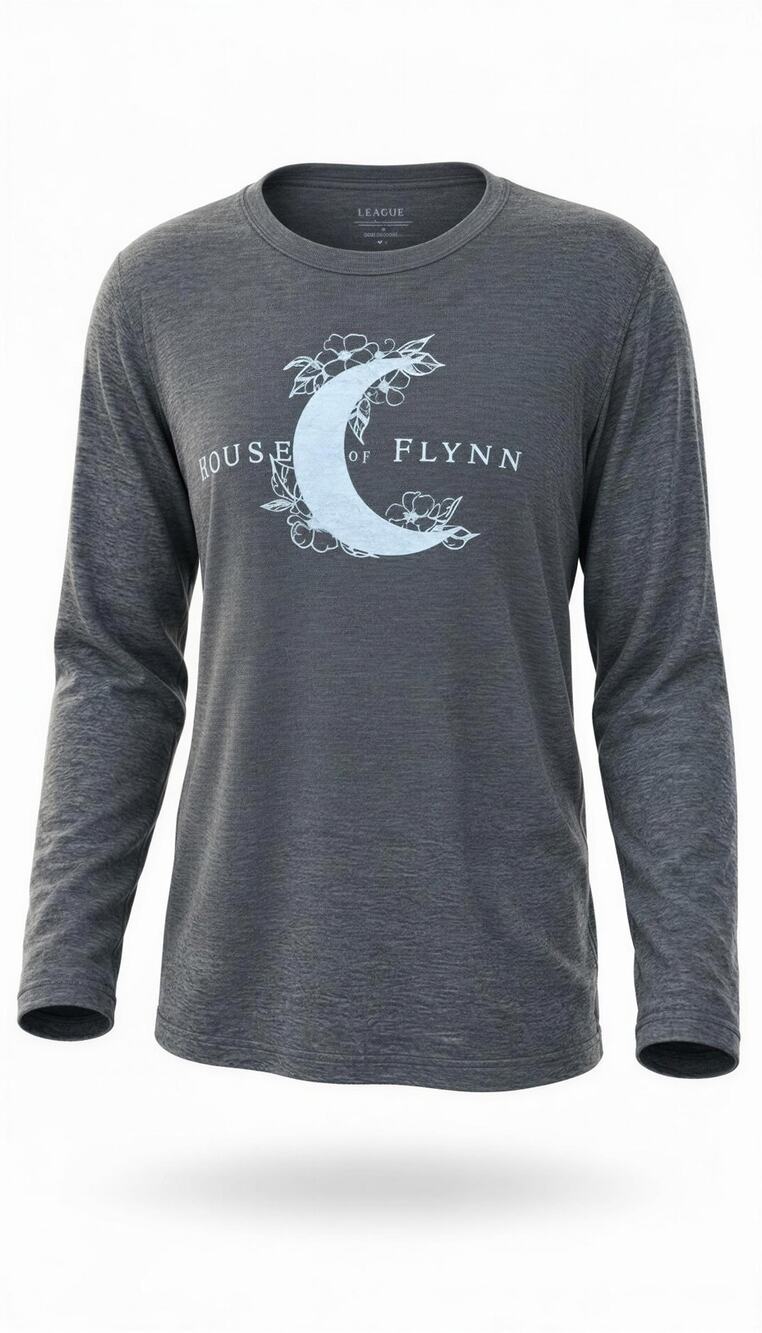NWT League 91 House of Flynn T-Shirt Men's Large Heather Gray Graphic Logo Crew